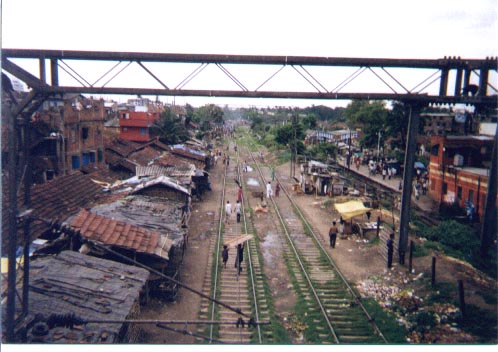 Park Circus train station in Calcutta